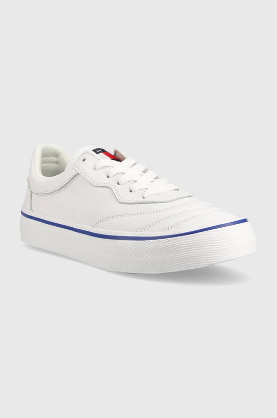 Tommy Jeans sneakers din piele Leather Soccer Vulc EM0EM01026.YBR alb AW22