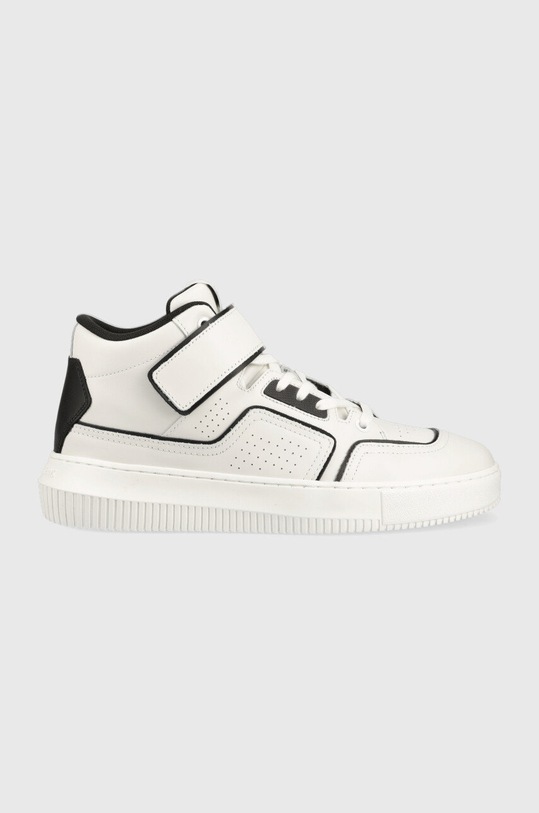 Calvin Klein Jeans sneakersy skórzane Chunky Cupsole Laceup Mid Planet friendly biały YM0YM00426.0K4