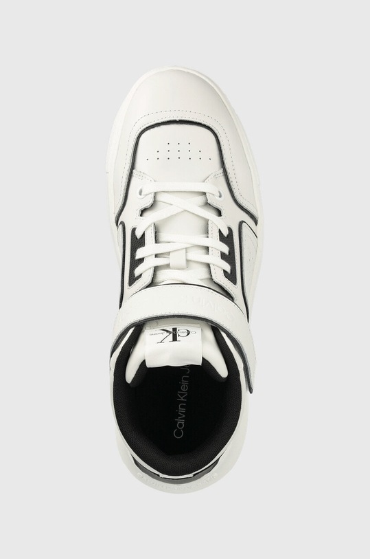 Calvin Klein Jeans sneakersy skórzane Chunky Cupsole Laceup Mid biały YM0YM00426.0K4