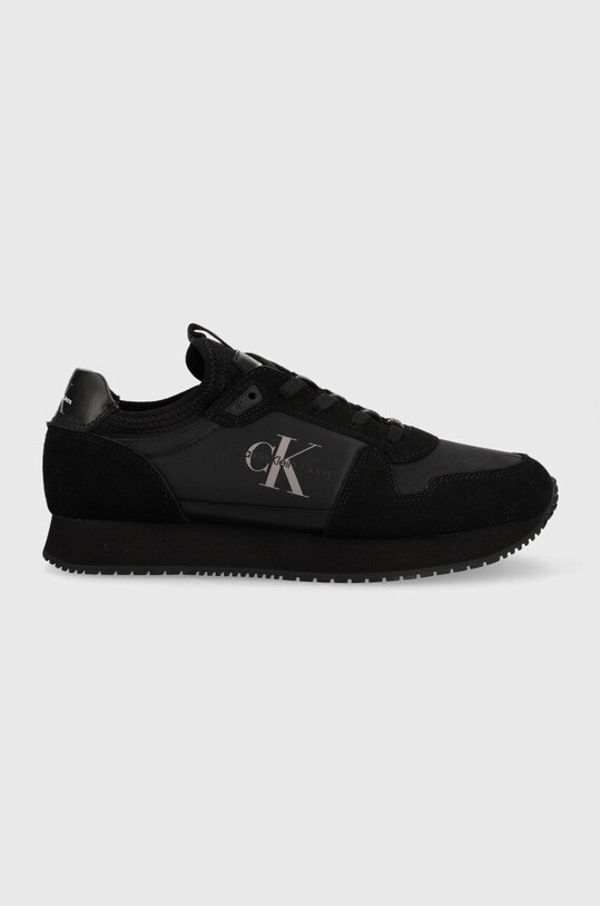 Calvin Klein Jeans sneakersy RUNNER SOCK LACE UP tekstylny czarny YM0YM00553.0GL