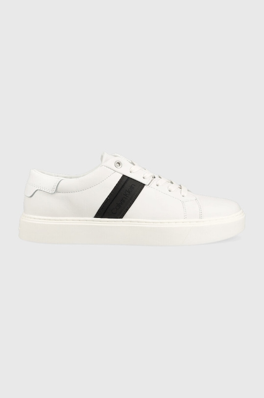 Calvin Klein sneakers din piele Low Top Lace Up Planet friendly alb HM0HM00621.0K5
