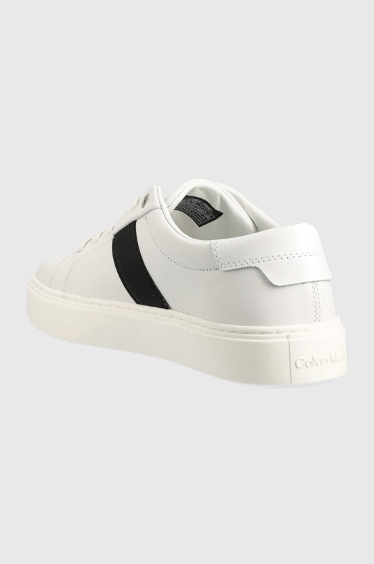 Boty Kožené sneakers boty Calvin Klein Low Top Lace Up HM0HM00621.0K5 bílá
