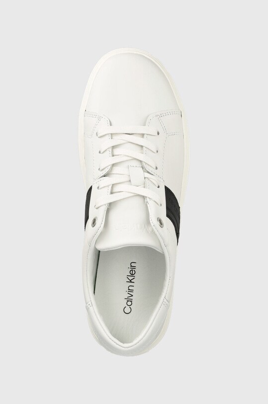 Kožené tenisky Calvin Klein Low Top Lace Up biela HM0HM00621.0K5