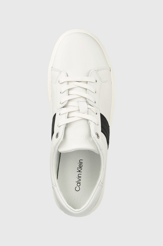 Calvin Klein sneakers din piele Low Top Lace Up alb HM0HM00621.0K5
