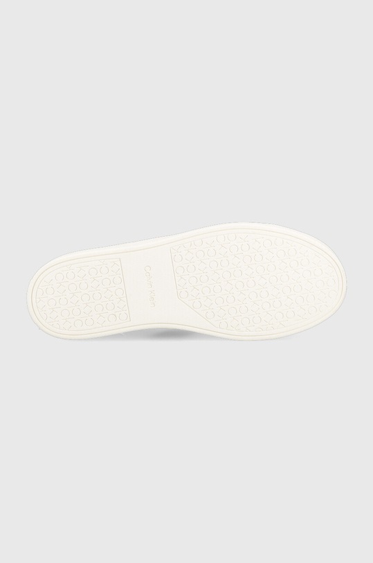 Kožené sneakers boty Calvin Klein Low Top Lace Up HM0HM00621.0K5 bílá