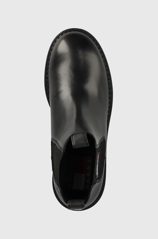 Tommy Jeans sztyblety skórzane Heritage Branding Chelsea Boot czarny EM0EM01058.BDS