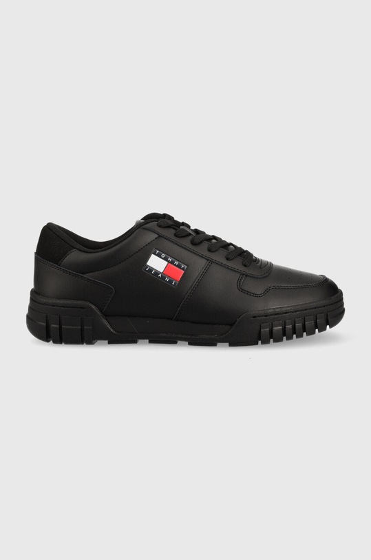 Tommy Jeans sneakersy skórzane Retro Leather Cupsole Tjm Ess imitacja skóry licowej czarny EM0EM01068.BDS
