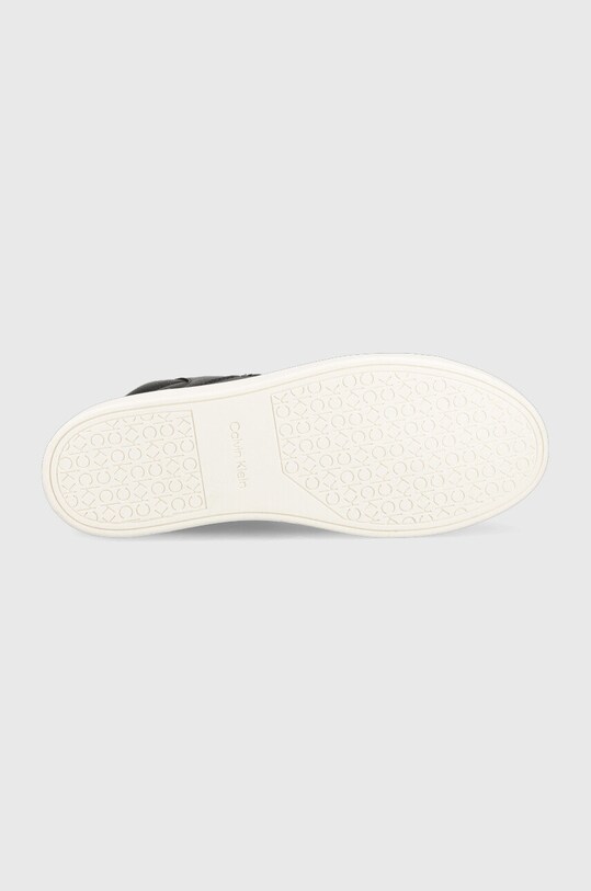 Kožené tenisky Calvin Klein High Top Lace Up W/Zip HM0HM00810.BEH čierna