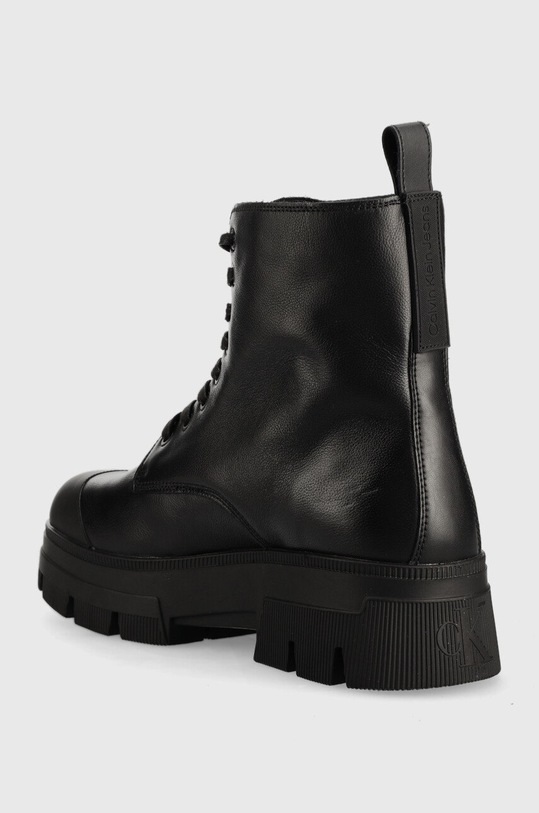 Boty Kožené trapery Calvin Klein Jeans Chunky Combat Laceup YM0YM00478.BDS černá