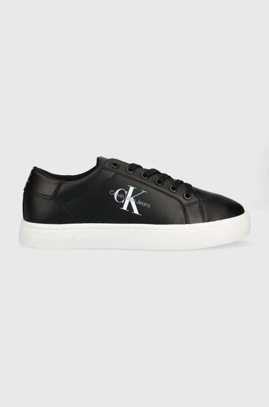 Calvin Klein Jeans sneakersy skórzane Classic Cupsole Laceup Low Planet friendly czarny YM0YM00491.BDS