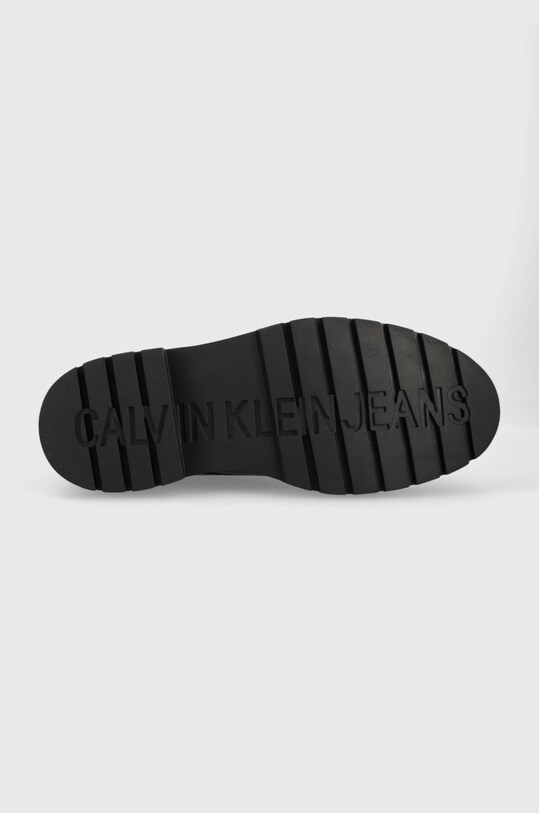 Kožené členkové topánky Calvin Klein Jeans Combat Mid Laceup Boot W Zip YM0YM00262.BDS čierna