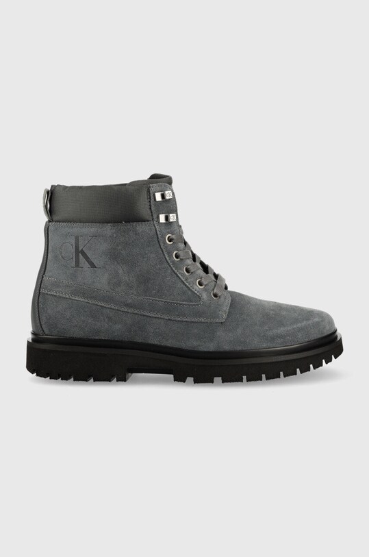 Calvin Klein Jeans trapery Lug Mid Laceup Boot Hike skóra zamszowa niebieski YM0YM00270.PRC