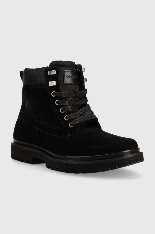 Calvin Klein Jeans trapery zamszowe Lug Mid Laceup Boot Hike YM0YM00270.BDS czarny AW22