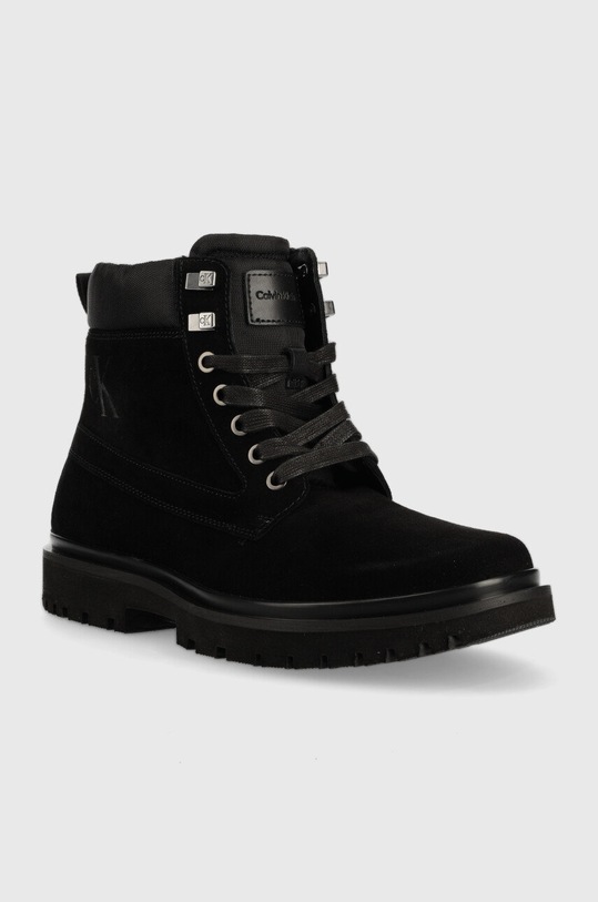 Calvin Klein Jeans velúr bakancs Lug Mid Laceup Boot Hike YM0YM00270.BDS fekete AW22