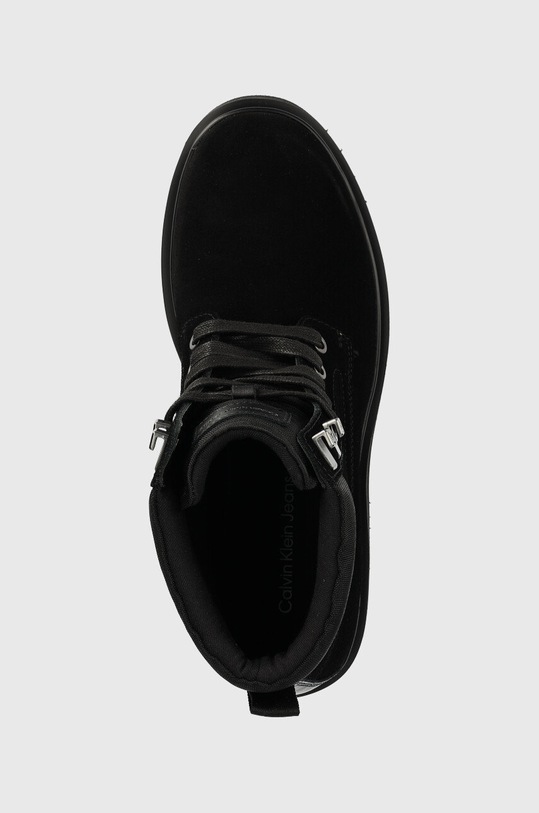 Calvin Klein Jeans velúr bakancs Lug Mid Laceup Boot Hike fekete YM0YM00270.BDS