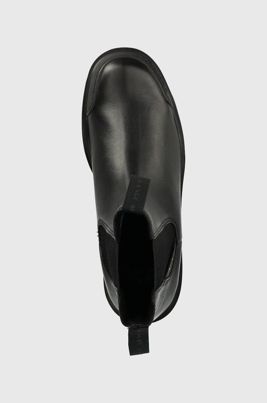 Armani Exchange bőr bokacsizma fekete XUM009.XV617.00002