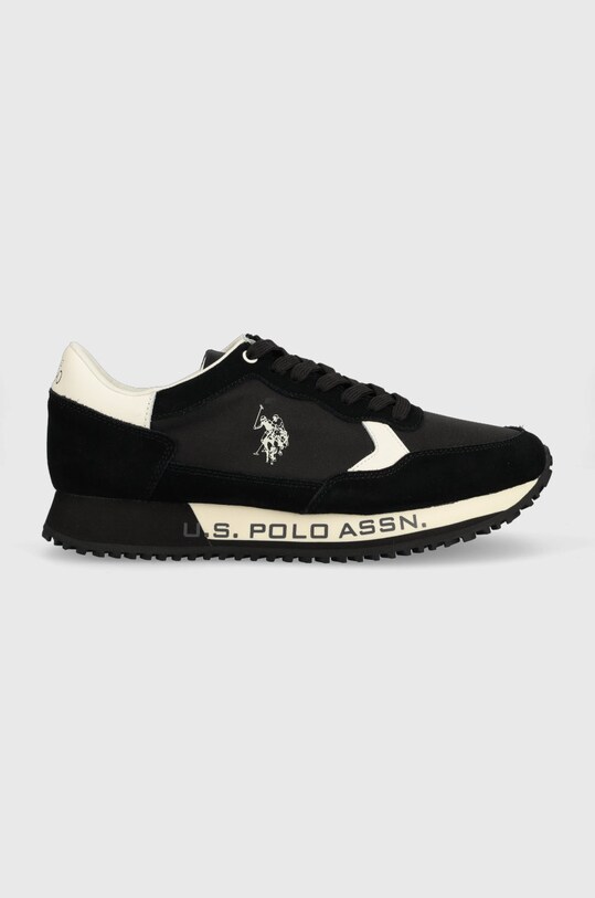 Αθλητικά U.S. Polo Assn. Cleef δέρμα σαμουά μαύρο CLEEF003M.BSN1.BLK