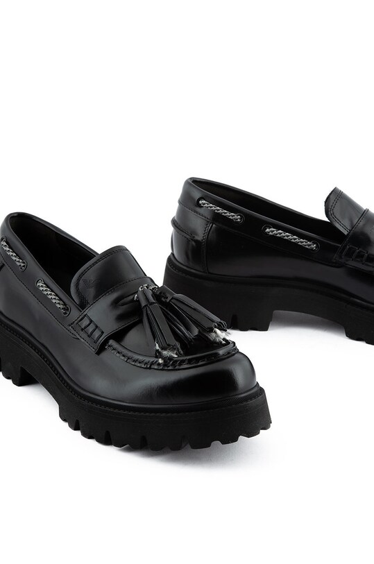 Кожени мокасини Emporio Armani черен X4A175.XF582.00553