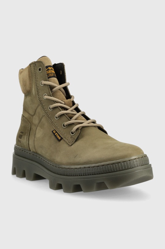 G-Star trapery zamszowe Noxer 2242020814.OLV zielony AW22