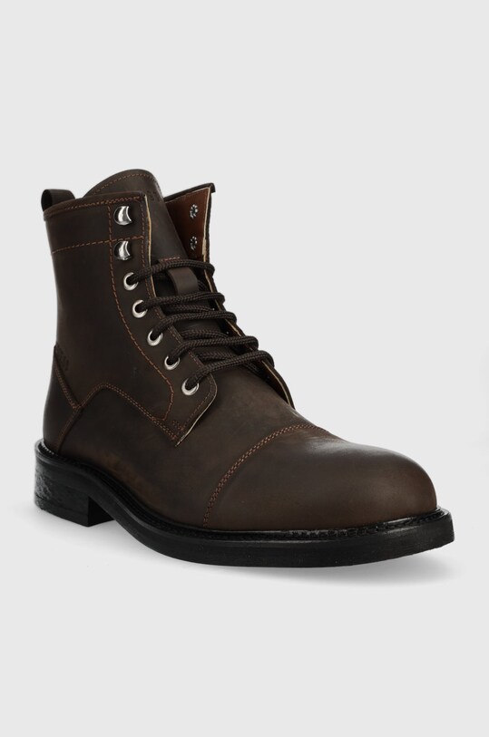 Kožené topánky Guess Arco Lace Up FM8ALU.LEA10.BROWN hnedá AW22