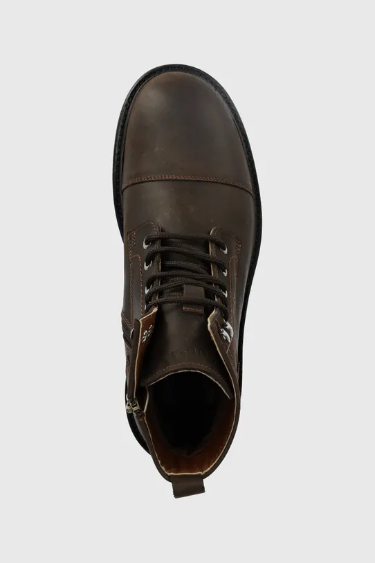 Guess trzewiki skórzane Arco Lace Up brązowy FM8ALU.LEA10.BROWN