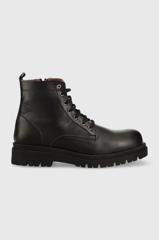 Guess trapery skórzane skóra licowa czarny FM8PIS.LEA10.BLACK