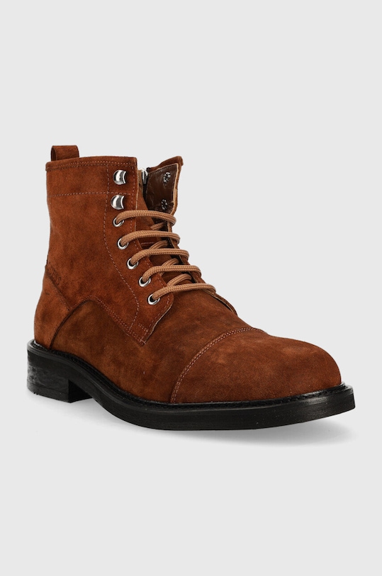 Guess buty zamszowe Arco Lace Up FM8ALU.SUE10.COFFE brązowy AW22