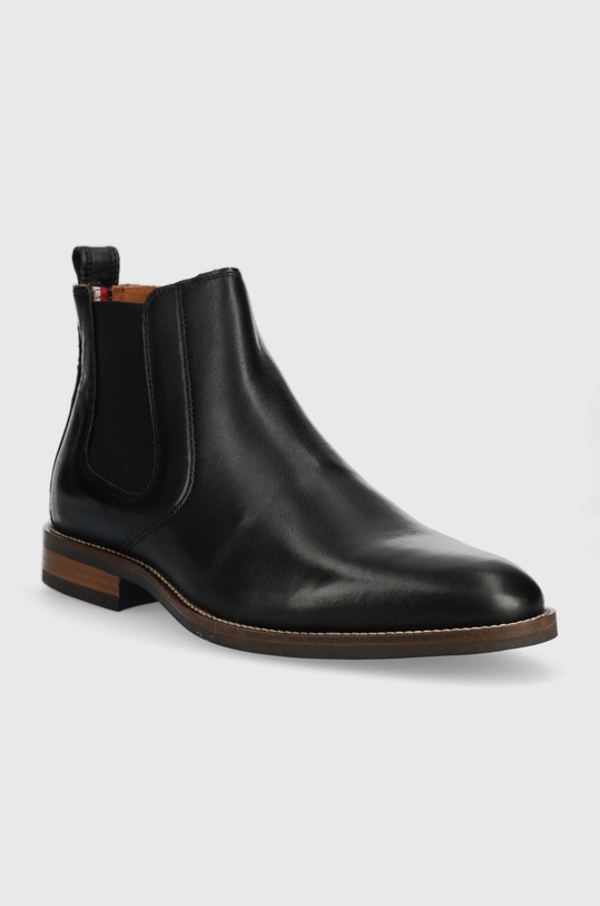 Tommy Hilfiger bőr bokacsizma FM0FM04182.BDS fekete AW22