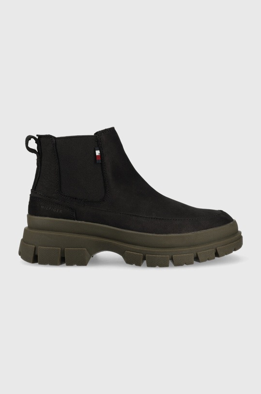 Tommy Hilfiger magasszárú cipő velúrból velúr bőr fekete FM0FM04190.BDS