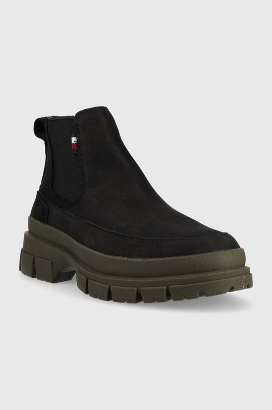 Tommy Hilfiger magasszárú cipő velúrból FM0FM04190.BDS fekete AW22