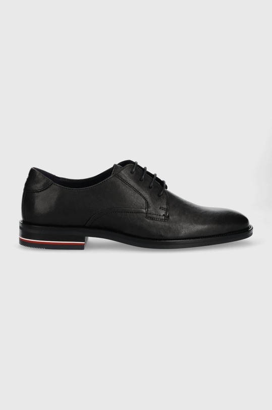 Kožené polobotky Tommy Hilfiger Signature Hilfiger Lth Shoe přírodní kůže černá FM0FM04216.BDS