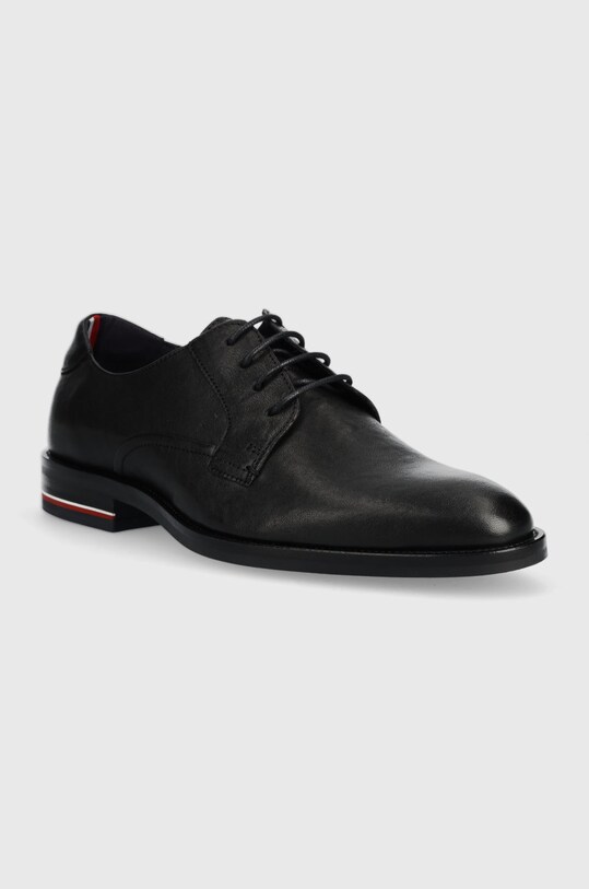 Tommy Hilfiger półbuty skórzane Signature Hilfiger Lth Shoe FM0FM04216.BDS czarny AW22
