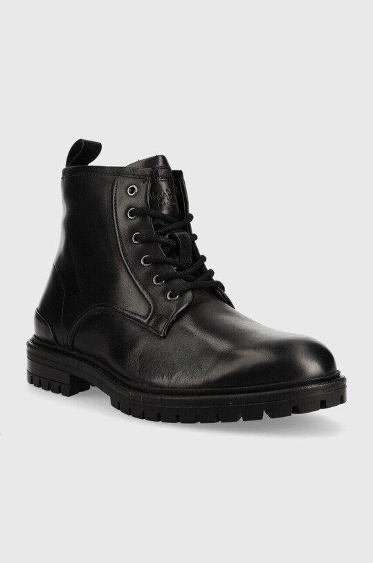 Kožené boty Pepe Jeans Ned Boot Relief PMS50223.999 černá AW22
