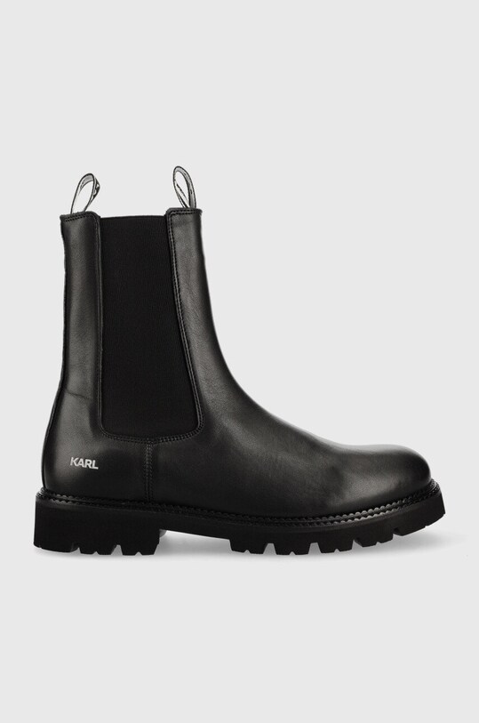 Кожаные полусапоги Karl Lagerfeld Troupe Mens кожа чёрный KL11880.000