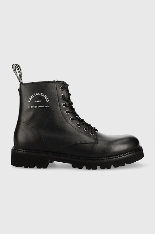 Karl Lagerfeld workery skórzane TROUPE MENS syntetyczny czarny KL11850.000