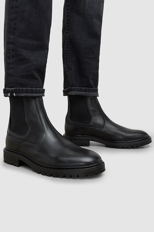 Kožené topánky chelsea AllSaints Melos Chelsea MZ001Z čierna AW22
