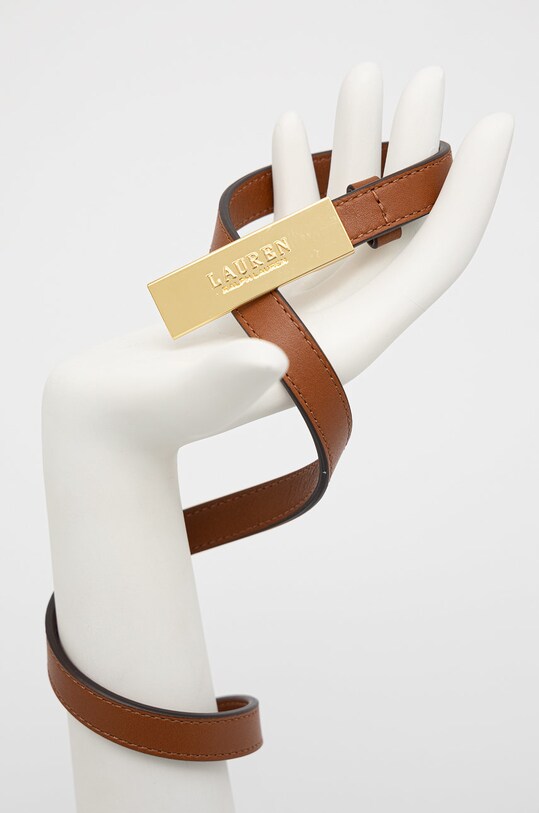 Kožený opasok Lauren Ralph Lauren 412873090002 hnedá AW22