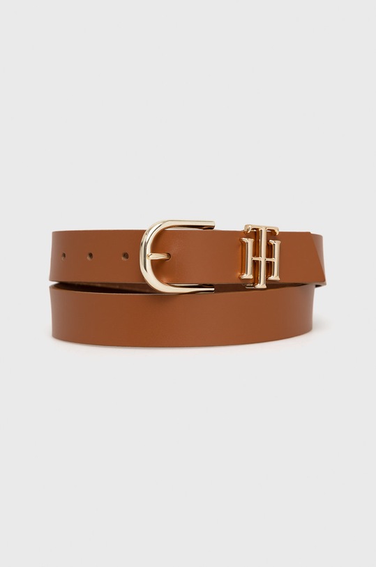 Tommy Hilfiger pasek skórzany brązowy AW0AW13967.9BYY