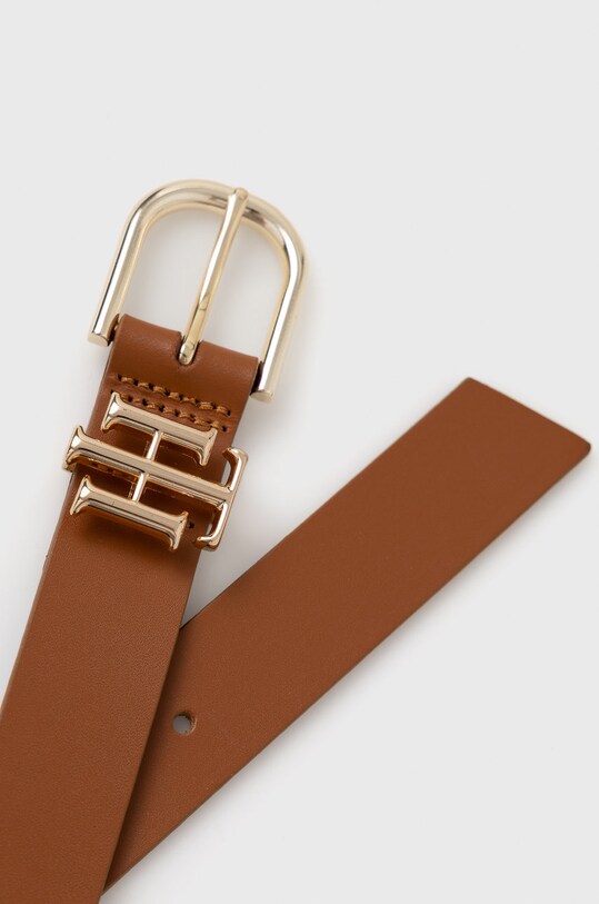 Δερμάτινη ζώνη Tommy Hilfiger AW0AW13967.9BYY καφέ AW22