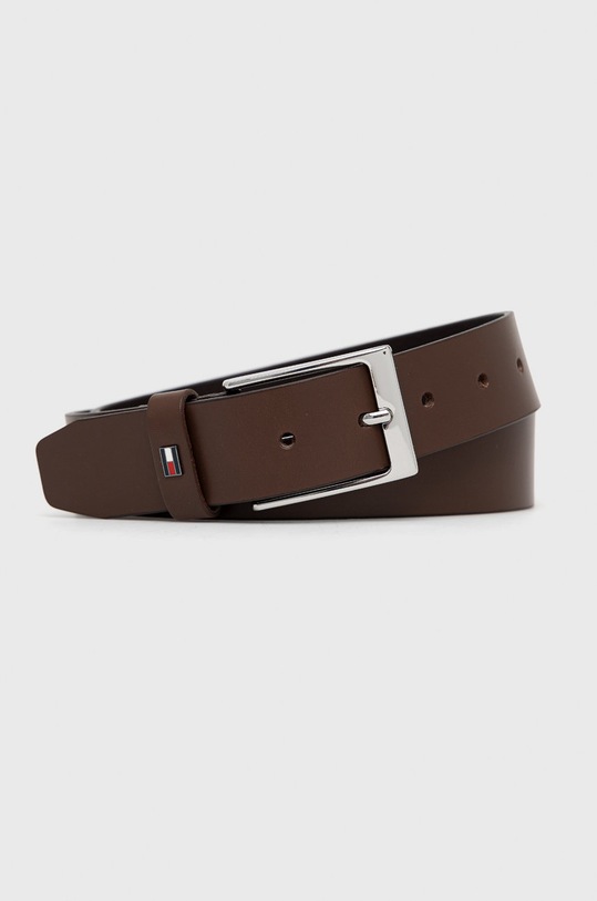 Kožený pásek Tommy Hilfiger Layton 3.5 Planet friendly hnědá AM0AM09407.9BYY