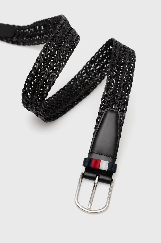 Kožený pásek Tommy Hilfiger Business Braided 3.5 AM0AM09415.9BYY černá AW22