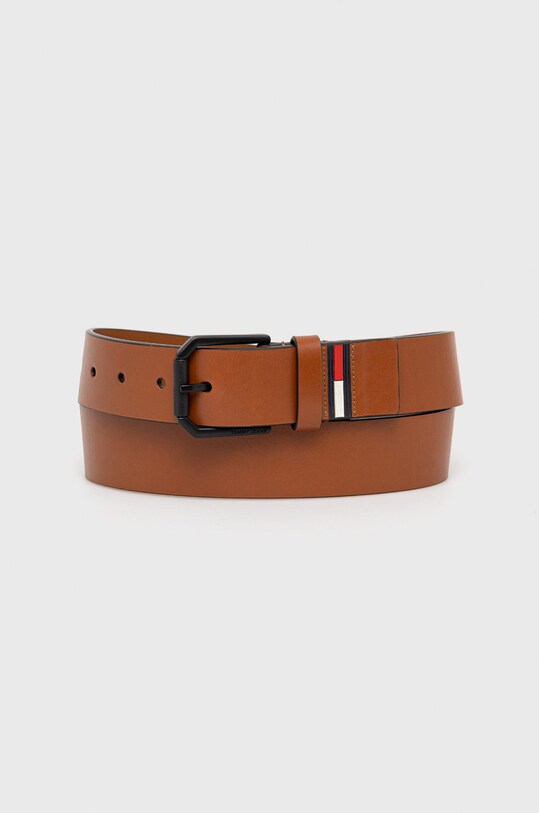 Kožený pásek Tommy Jeans hnědá AM0AM09011.9BYY