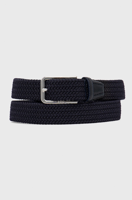 Opasok BOSS Clorio_Sz30 usňová koža tmavomodrá 50481026