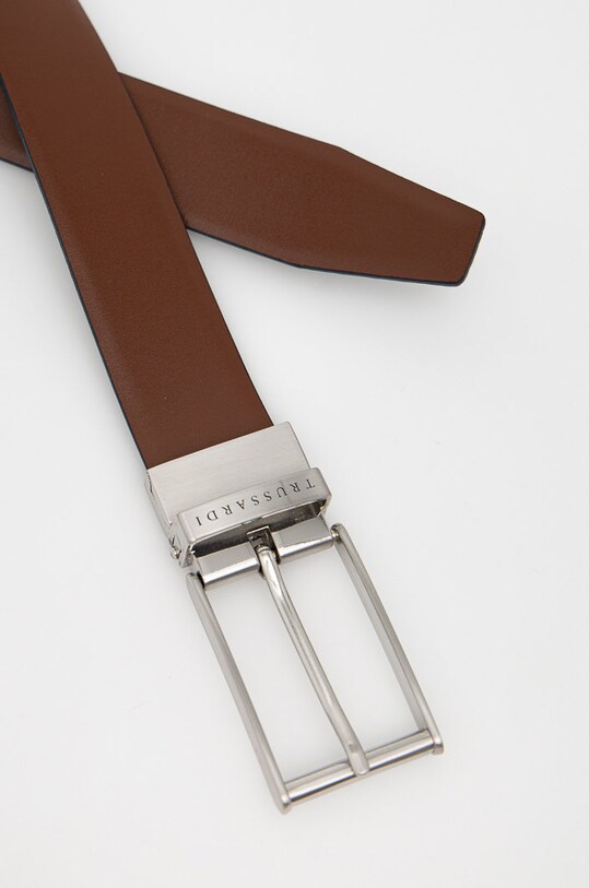 Двосторонній шкіряний ремінь Trussardi 71L00170.9Y099998 темно-синій AW22