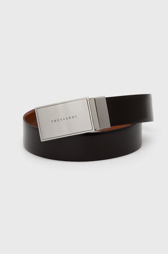 Trussardi pasek skórzany dwustronny brązowy 71L00183.9Y099999