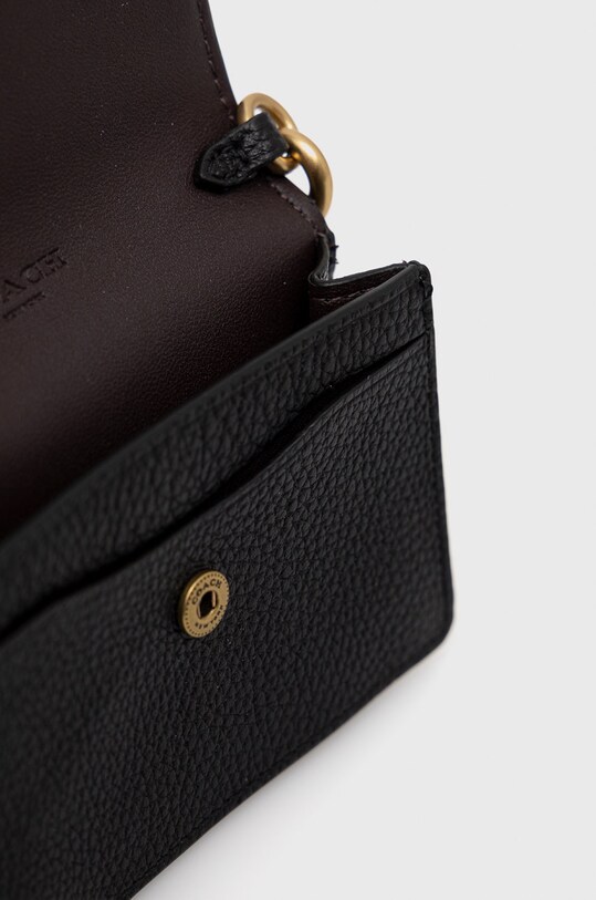 Coach portfel skórzany C6718 Half Flap Card Case czarny C6718