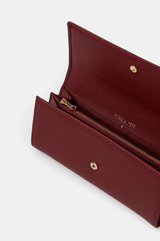 Accesorii Patrizia Pepe portofel de piele CQ0215.L001 burgundia