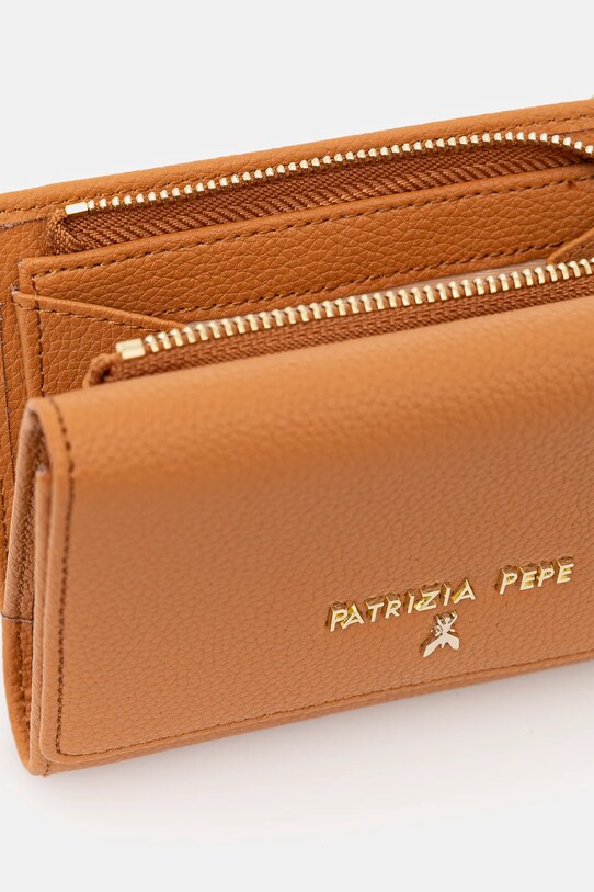 Шкіряний гаманець Patrizia Pepe коричневий CQ7081.L001