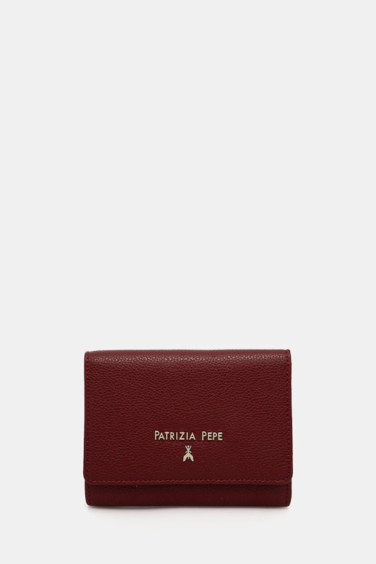 Patrizia Pepe portfel skórzany skóra licowa bordowy CQ7081.L001