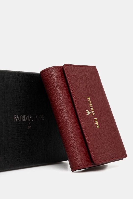Patrizia Pepe portfel skórzany bordowy CQ7081.L001